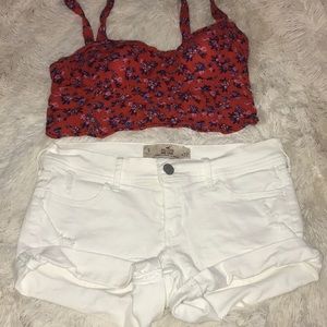 Hollister White Midi Short